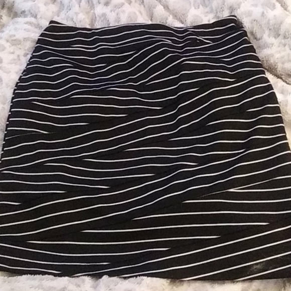 Tribal Dresses & Skirts - TRIBAL Black & White Asymmetrical Striped Skirt